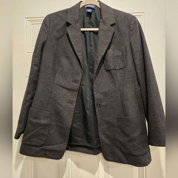 Women's Land's End Cashmere Wool Dark Gray Blazer, Size 6P - Picture 1 of 2